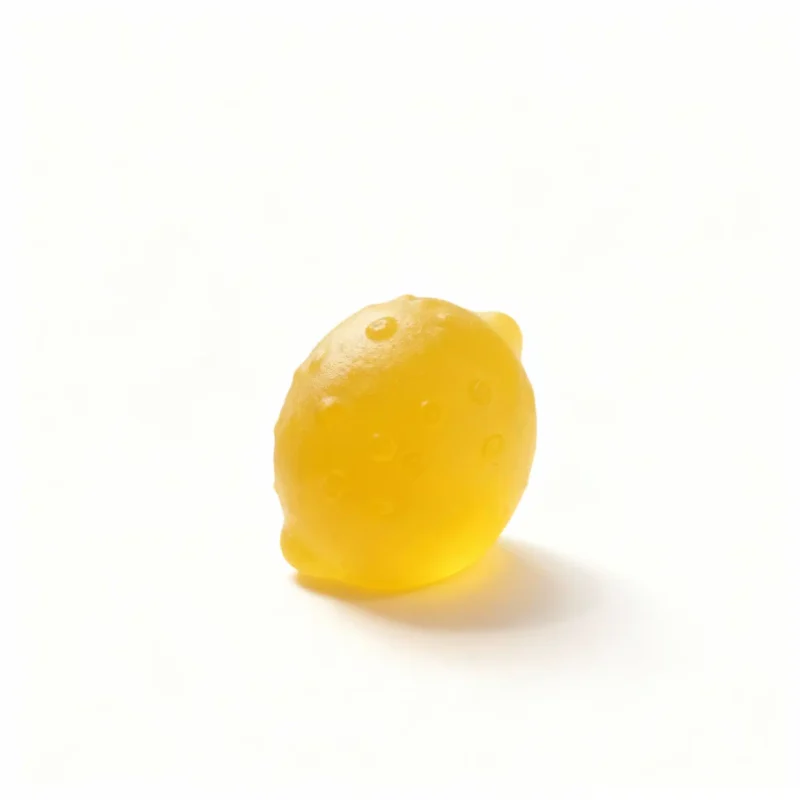 Single Lemon Squeezez THC lemon gummy 150mg on a white background – BudBuddies edible