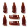 Bottle Rocketz cola bottle THC gummies on white background