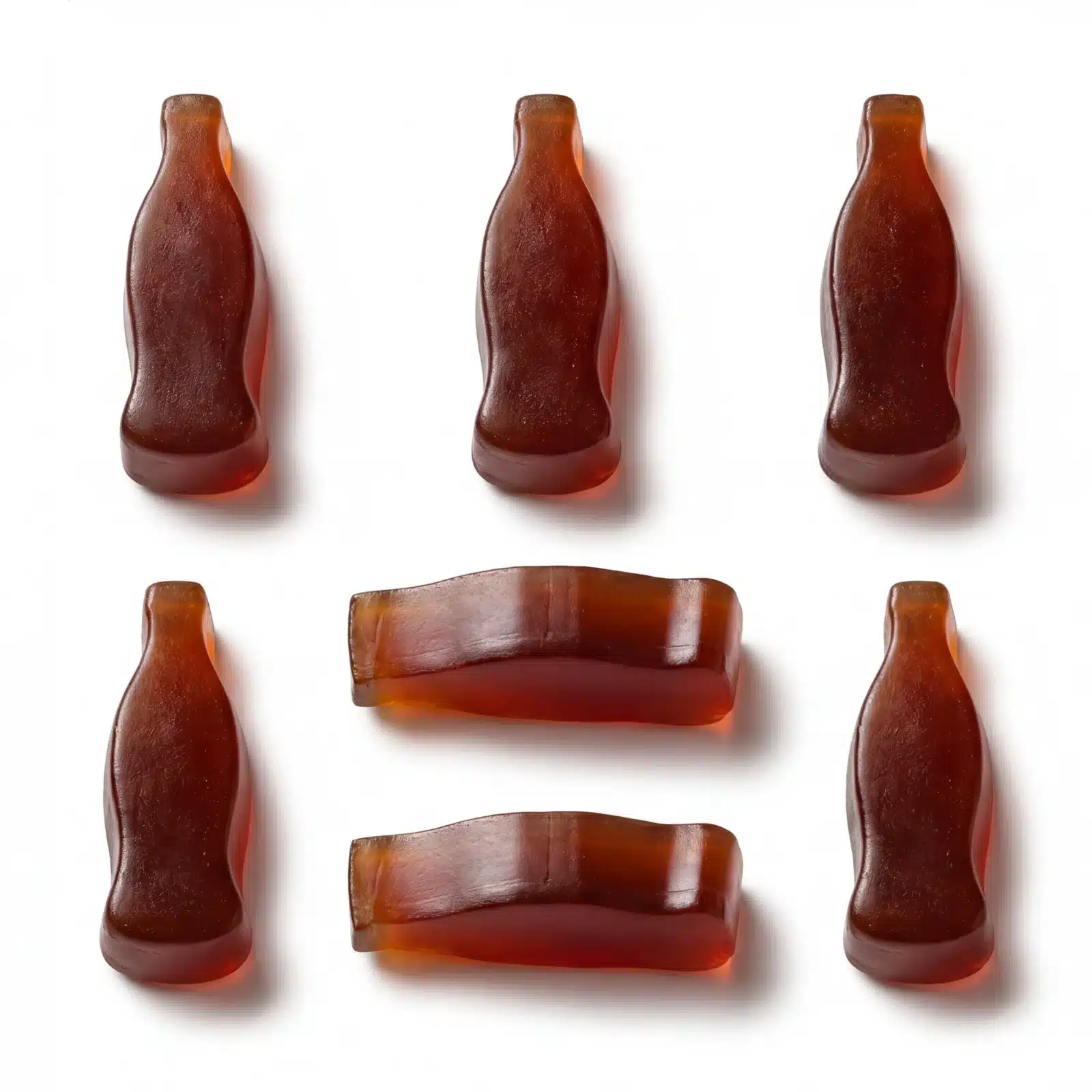 Bottle Rocketz cola bottle THC gummies on white background