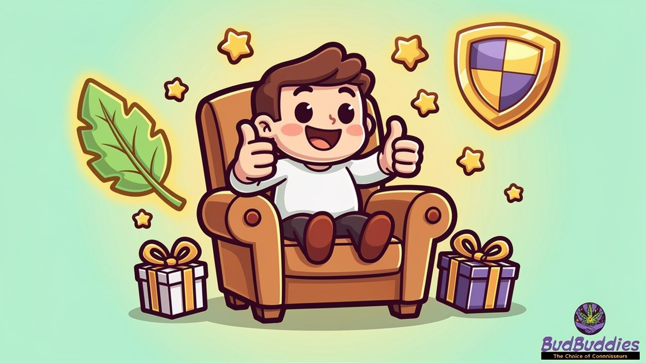 Cartoon character celebrating loyalty rewards and great value