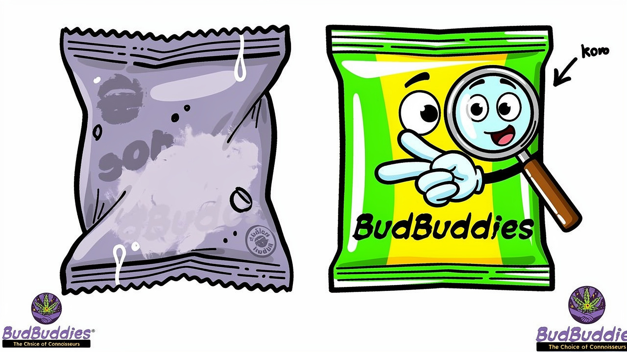 Cartoon showing dodgy packaging versus trustworthy edible packaging