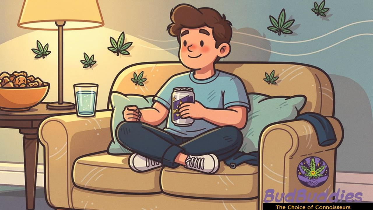 Student safely trying cannabis drinks with low dose guidance