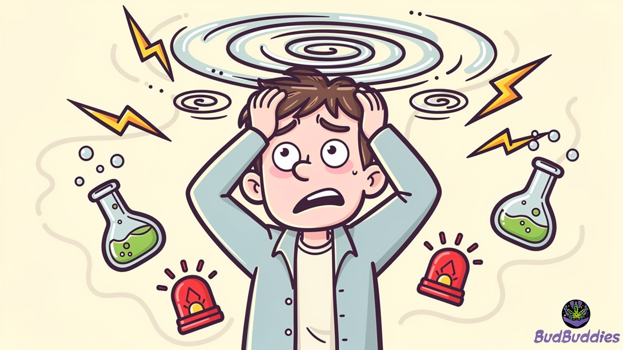Cartoon showing harmful effects of synthetic cannabinoids on the body