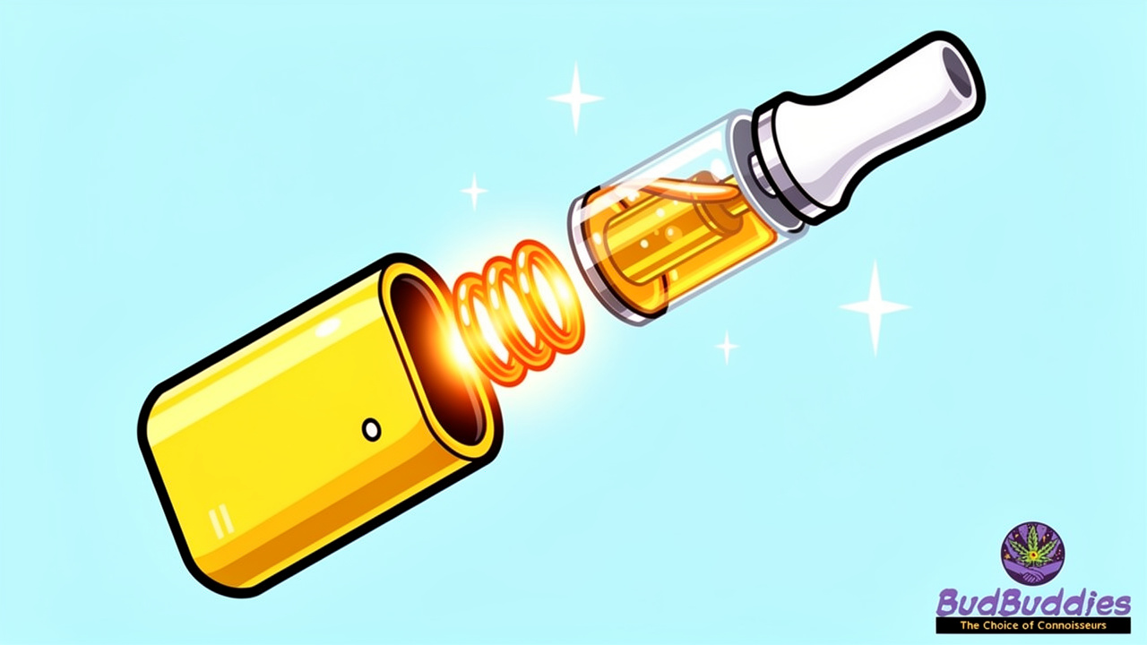 Cartoon diagram of THC vape device components