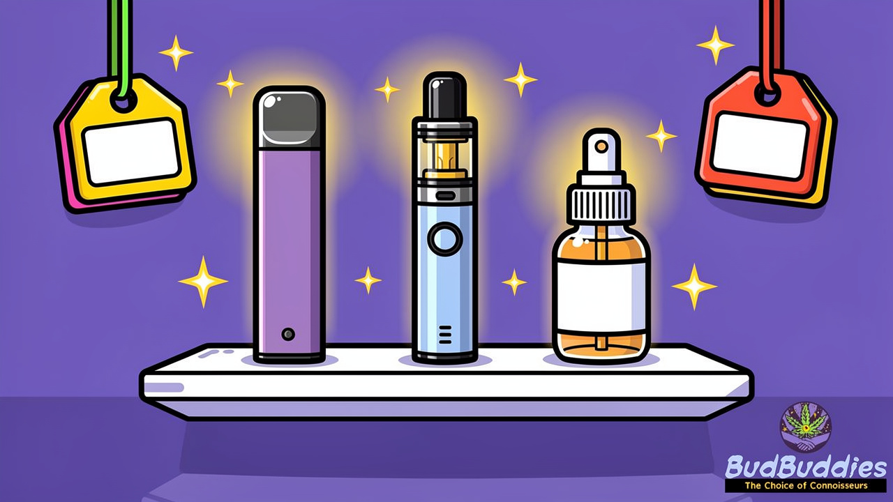 Three THC vape formats compared side by side in UK