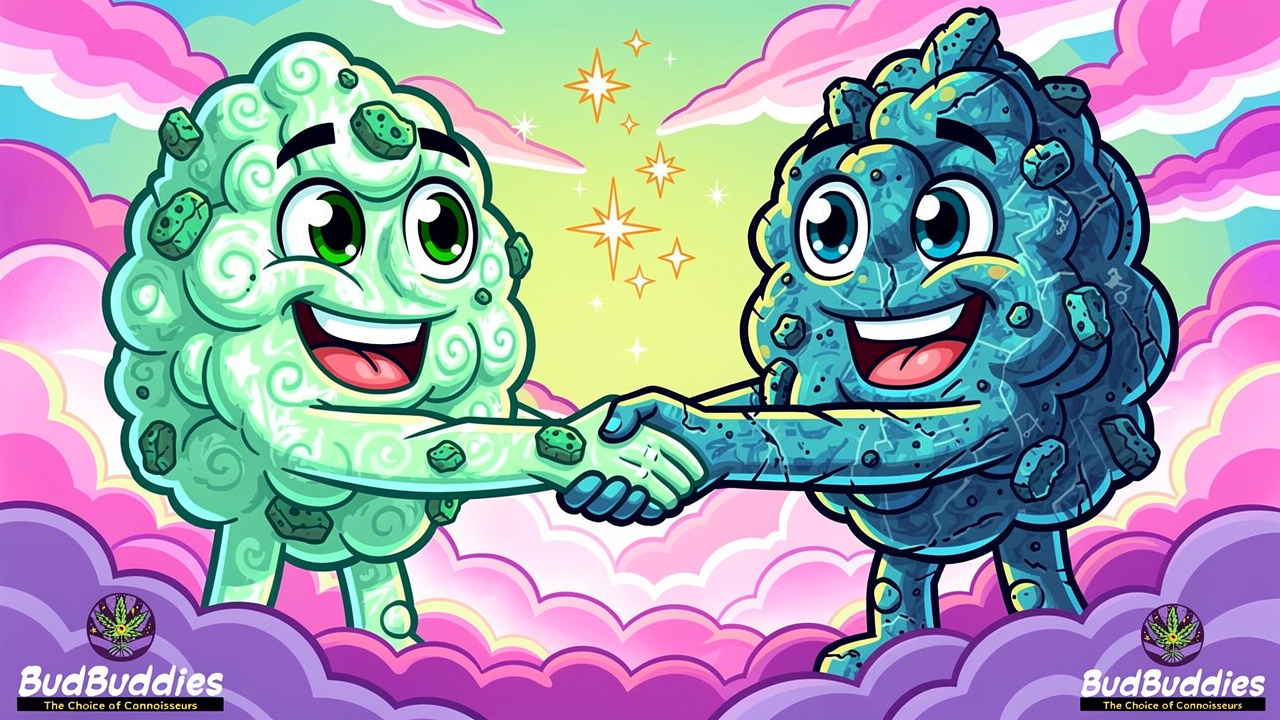 Cartoon characters representing Animal Mints and Face Off OG
