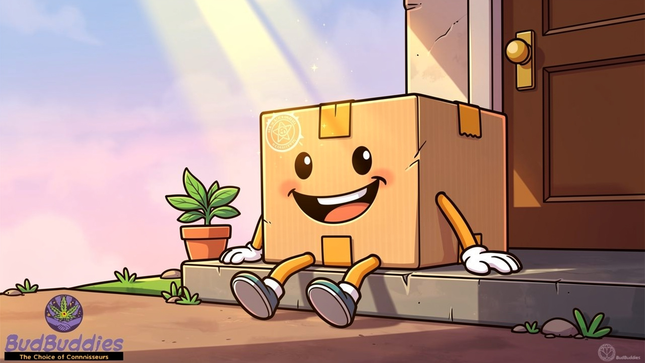 Cartoon plain parcel representing discreet delivery