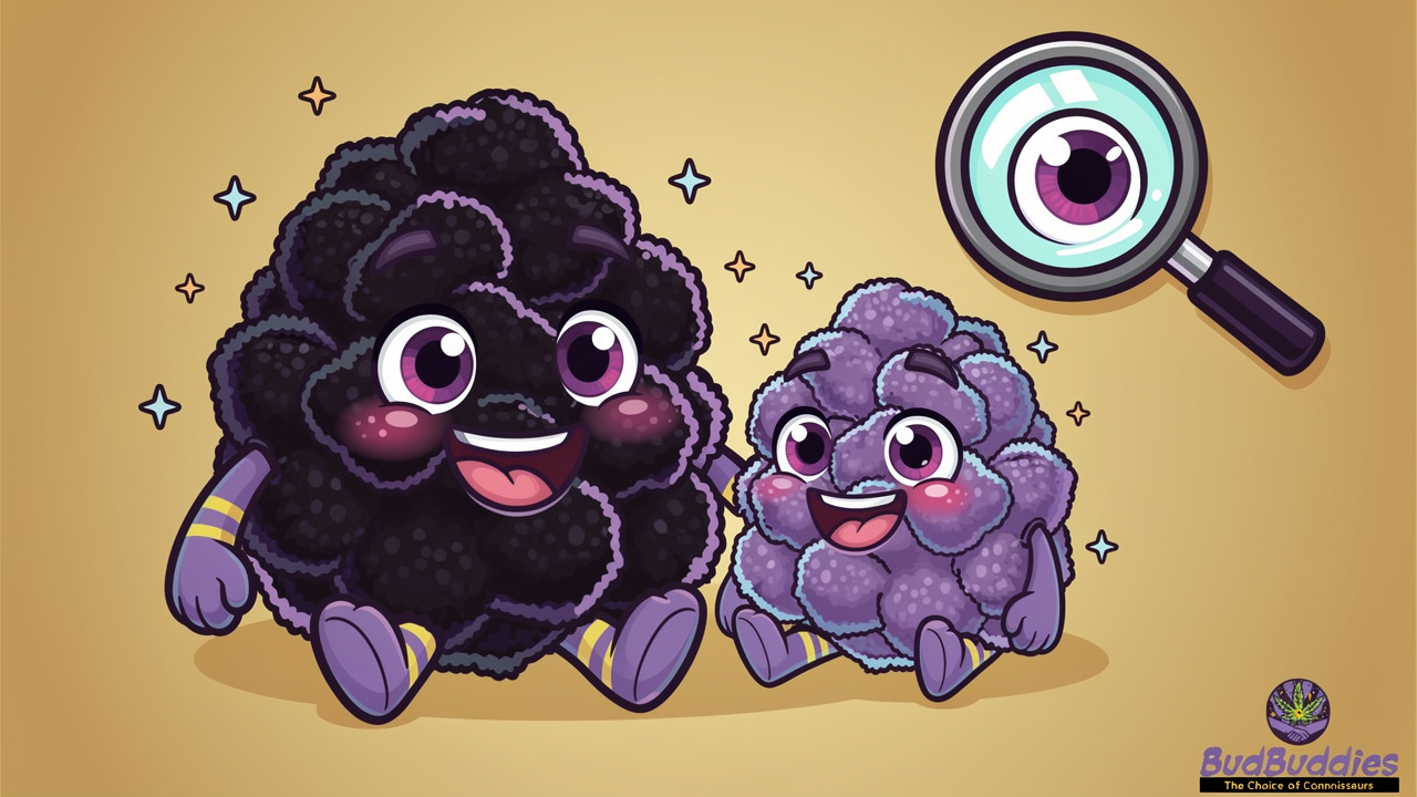 Cartoon characters representing Black Maple strain genetics