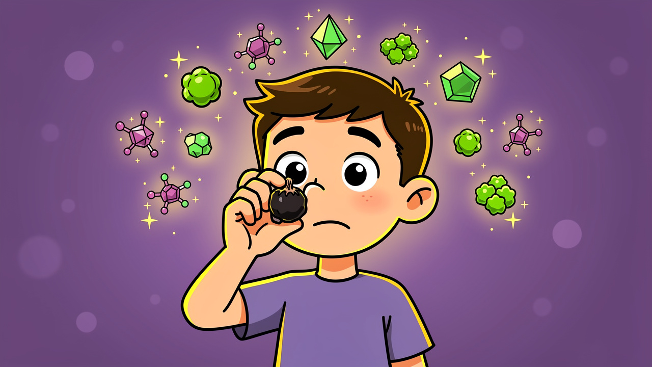 Cartoon character sniffing black pepper for relief