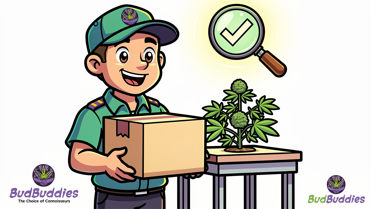 Cartoon delivery and lab verification of Blue Cheese