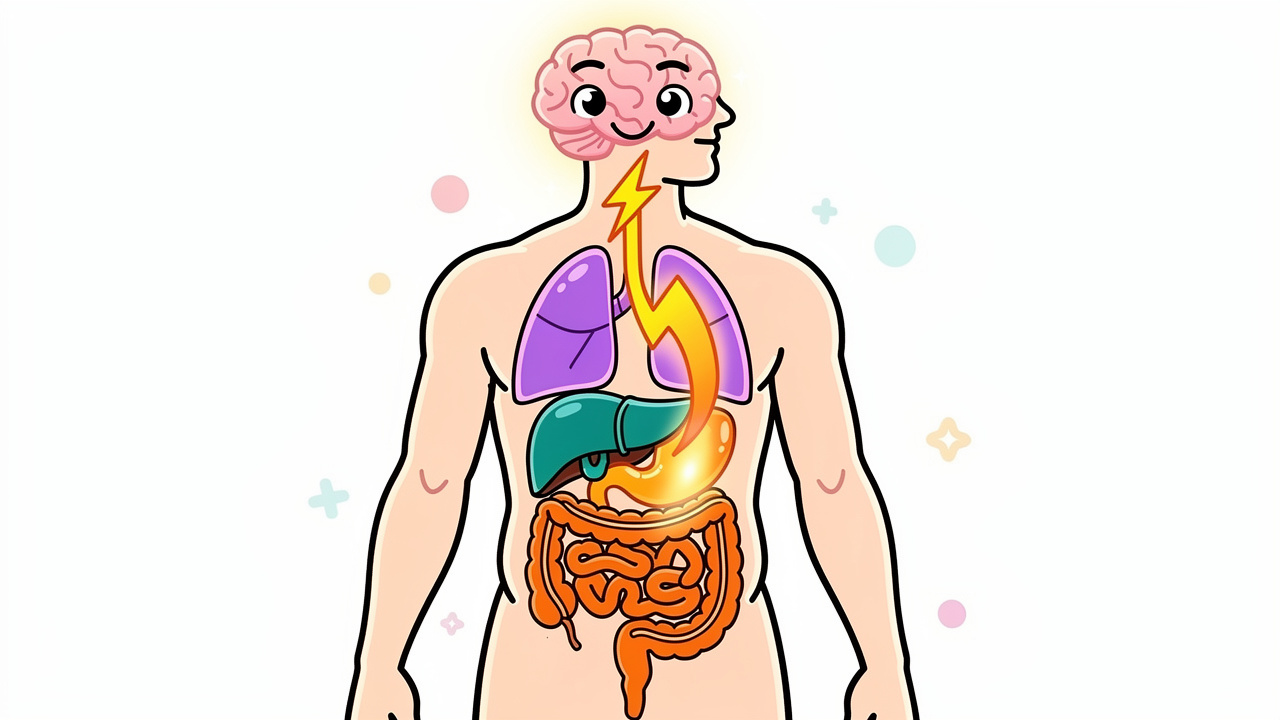 Cartoon diagram showing how the body processes edibles and vapes