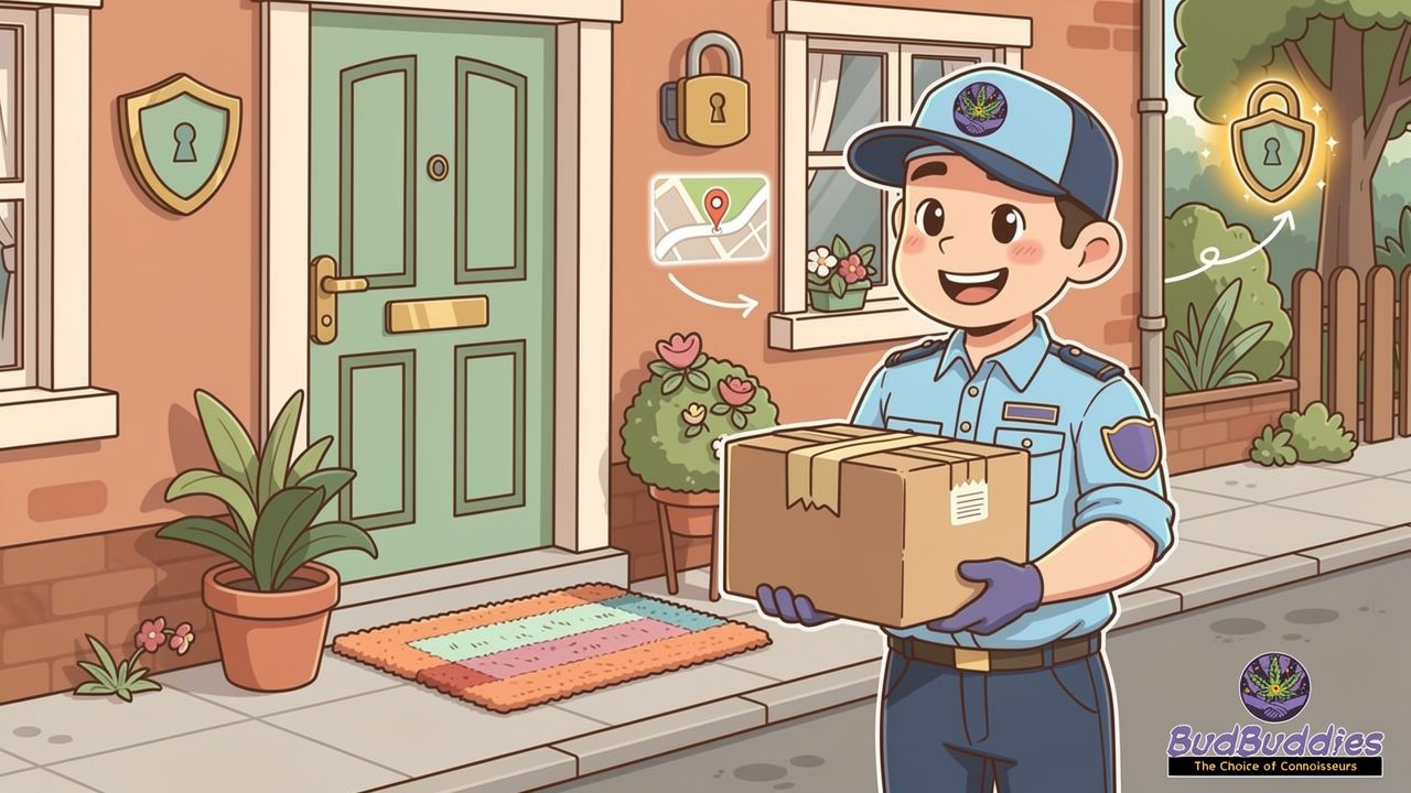 Cartoon delivery of discreet plain package to student home