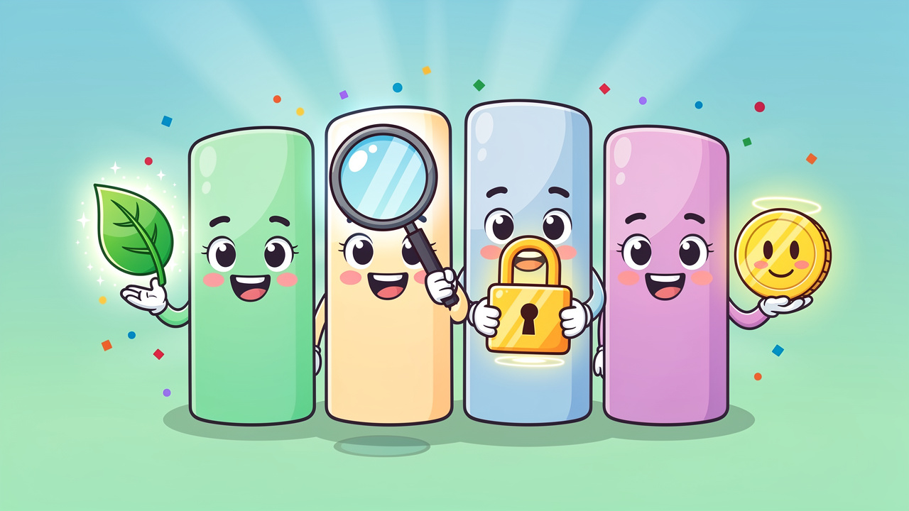Cartoon characters representing BudBuddies four core service values