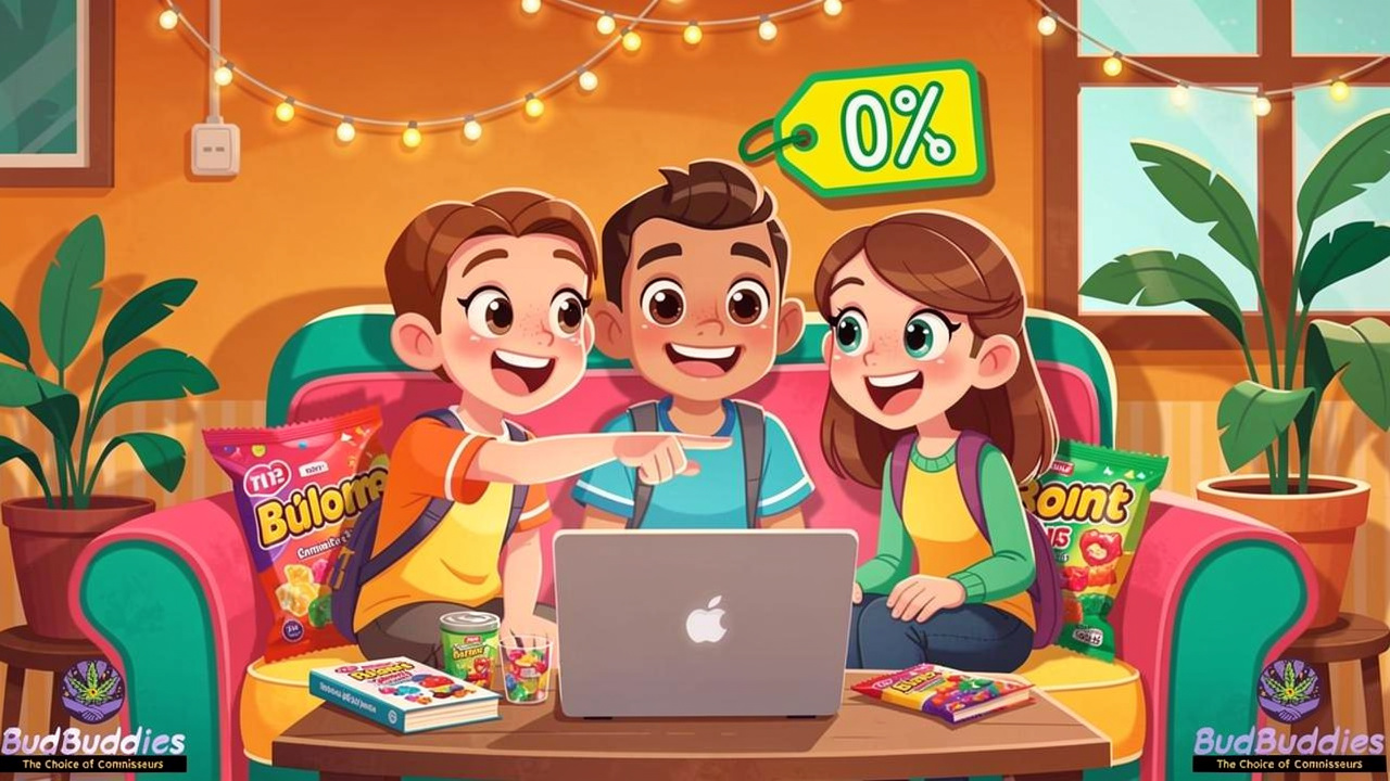 Students claiming BudBuddies student discount online together
