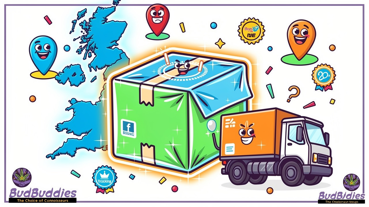 Cartoon package delivery with discretion and loyalty rewards theme