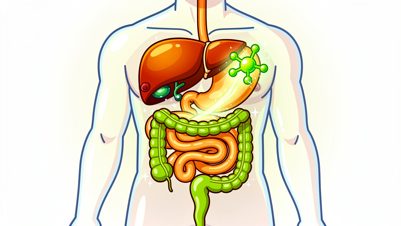 Cartoon showing how cannabis edibles are digested in the body