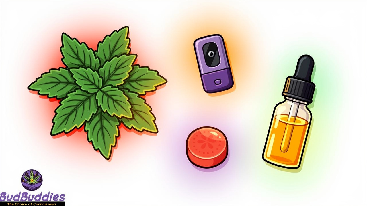 Cartoon comparison of cannabis products for revision season