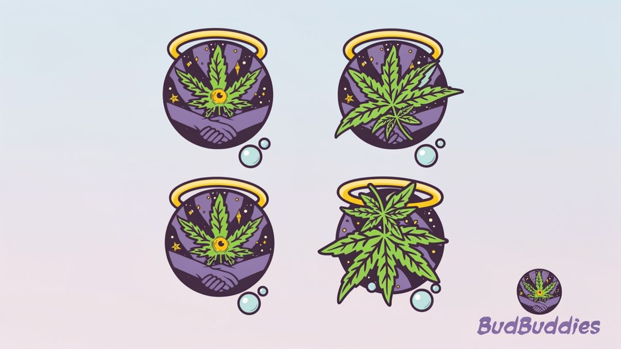 Cartoon showing flower, edibles, vapes, and CBD products