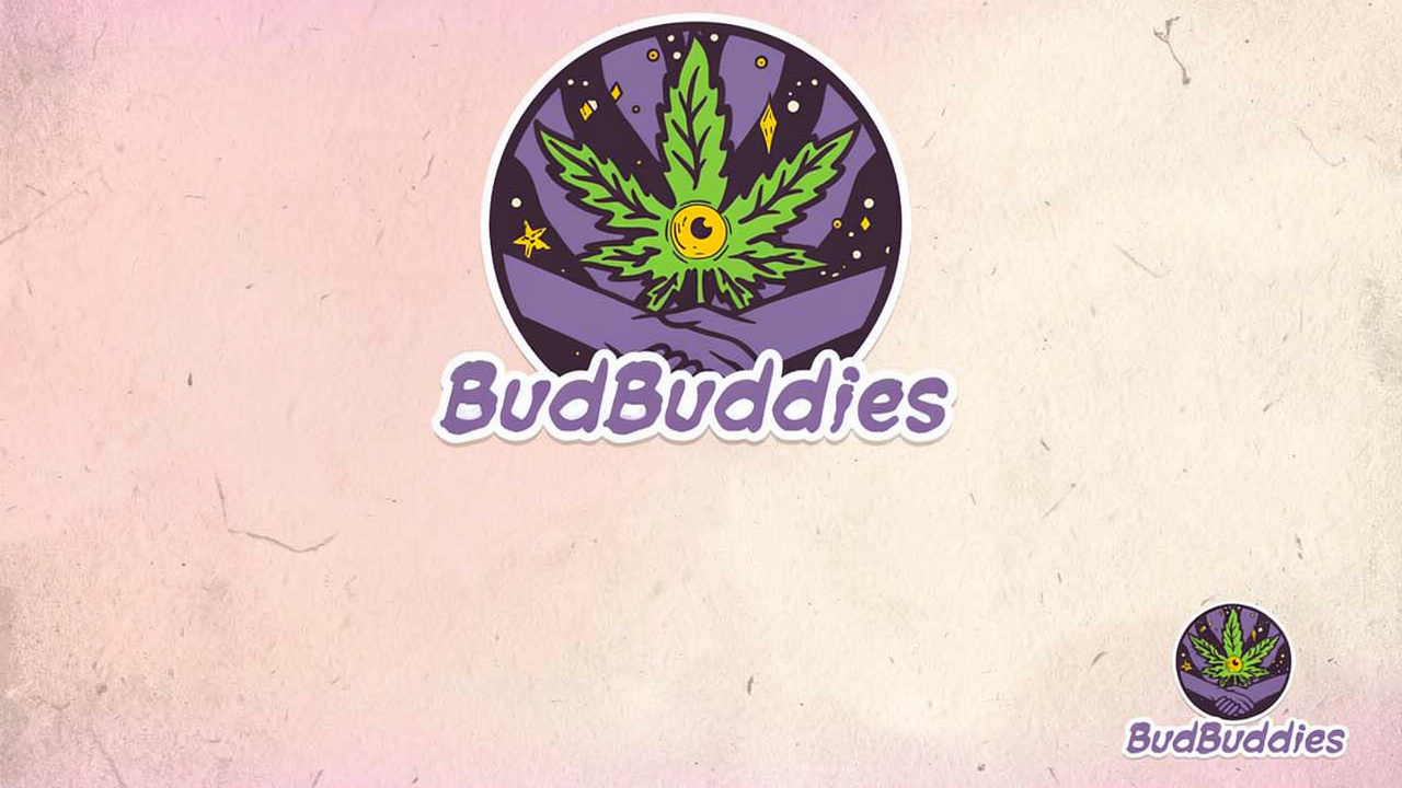 Cartoon illustration of cannabis product formats and strains