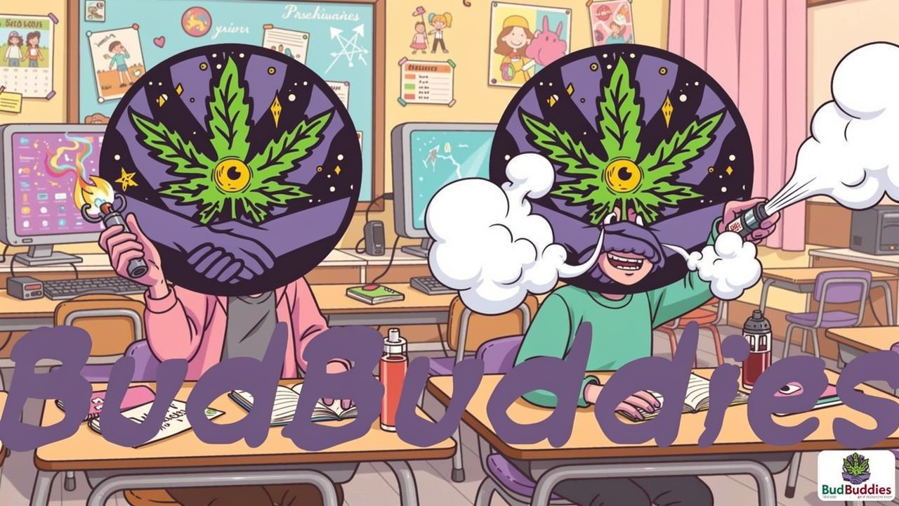 Cartoon comparing heavy smoke versus light vapour in bedroom