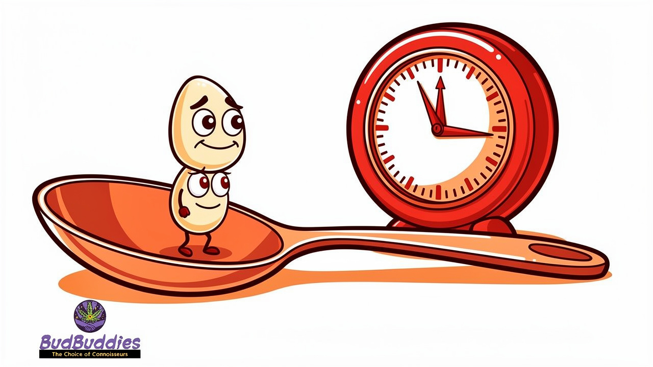 Cartoon illustration showing careful small dab dosing
