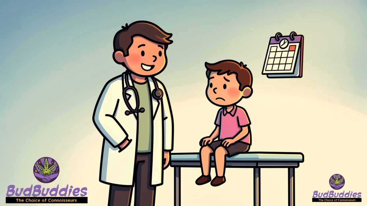 Cartoon doctor reassuring patient about digestive symptoms