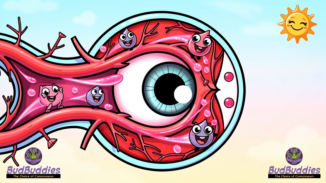 Illustration showing why cannabis causes red eyes