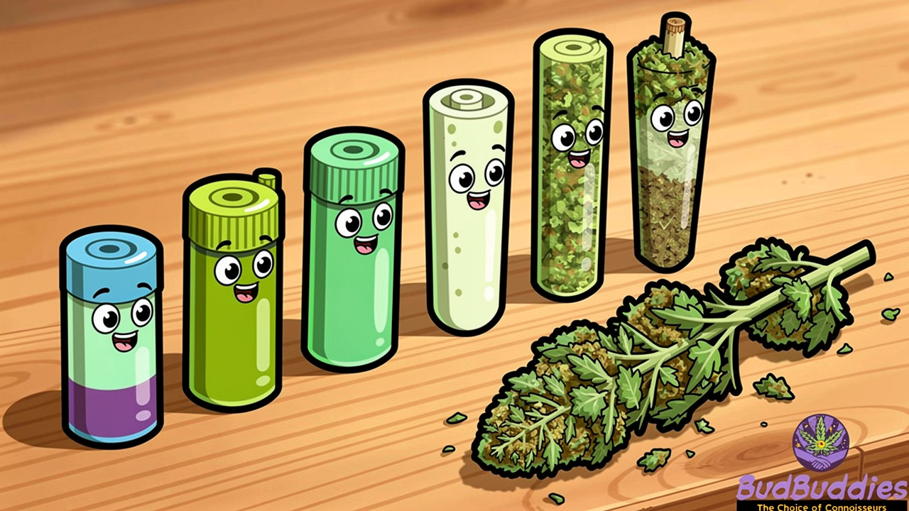 Cartoon joints of different sizes lined up together