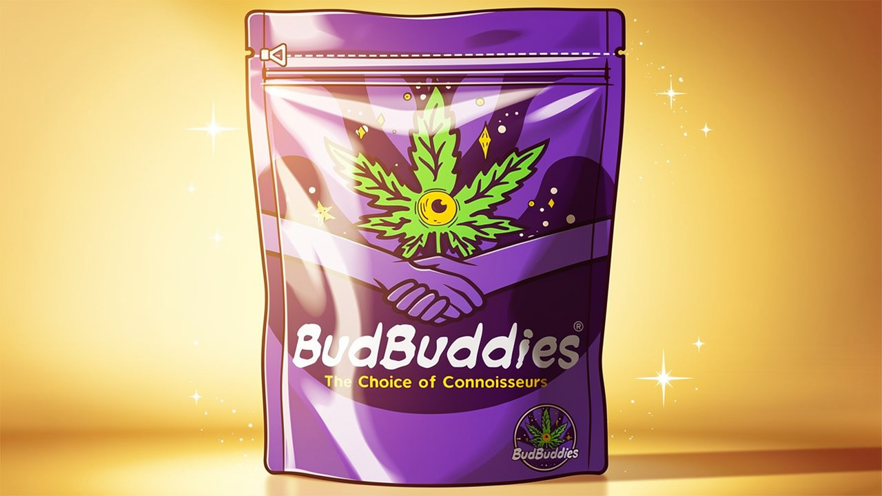 Colourful cartoon resealable pouch showing packaging and format