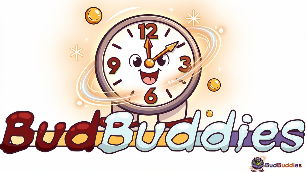 Colourful cartoon clock showing time progression and effect duration