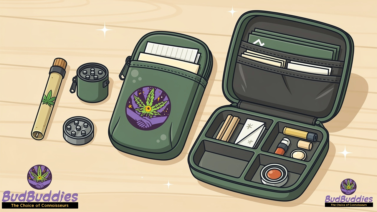 Cartoon selection of smell proof cases in different sizes