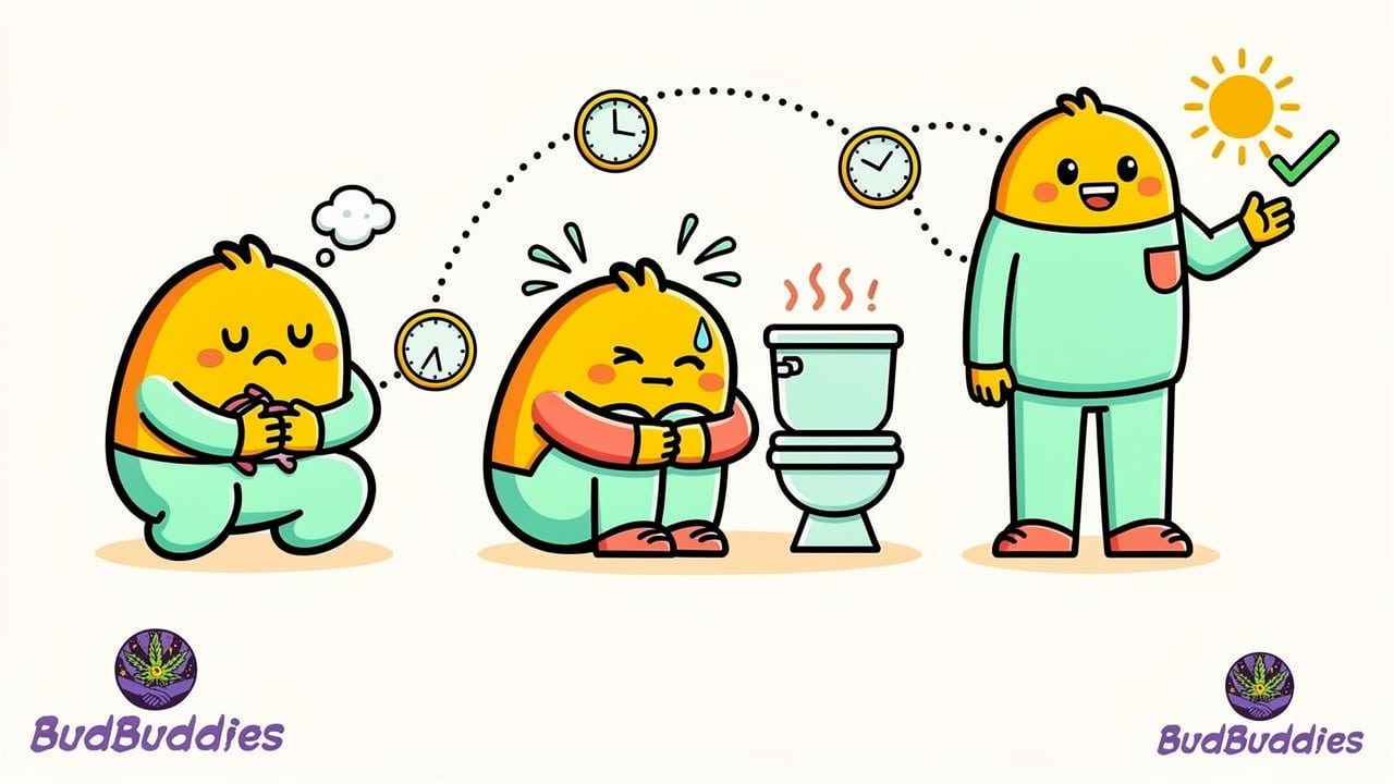 Cartoon showing three phases of CHS illness progression