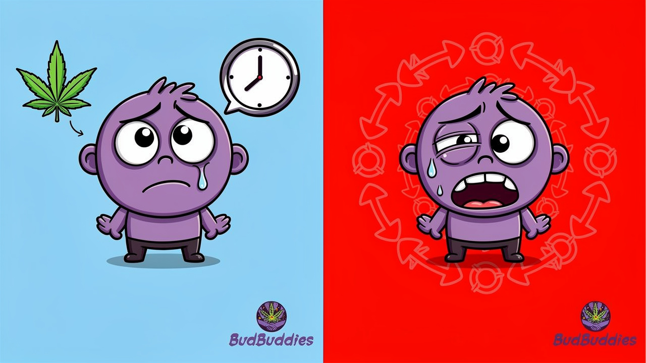 Cartoon comparison of everyday nausea versus CHS