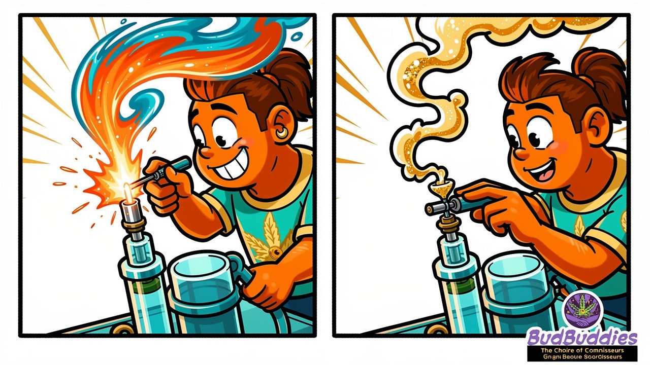 Cartoon showing the step-by-step dabbing process