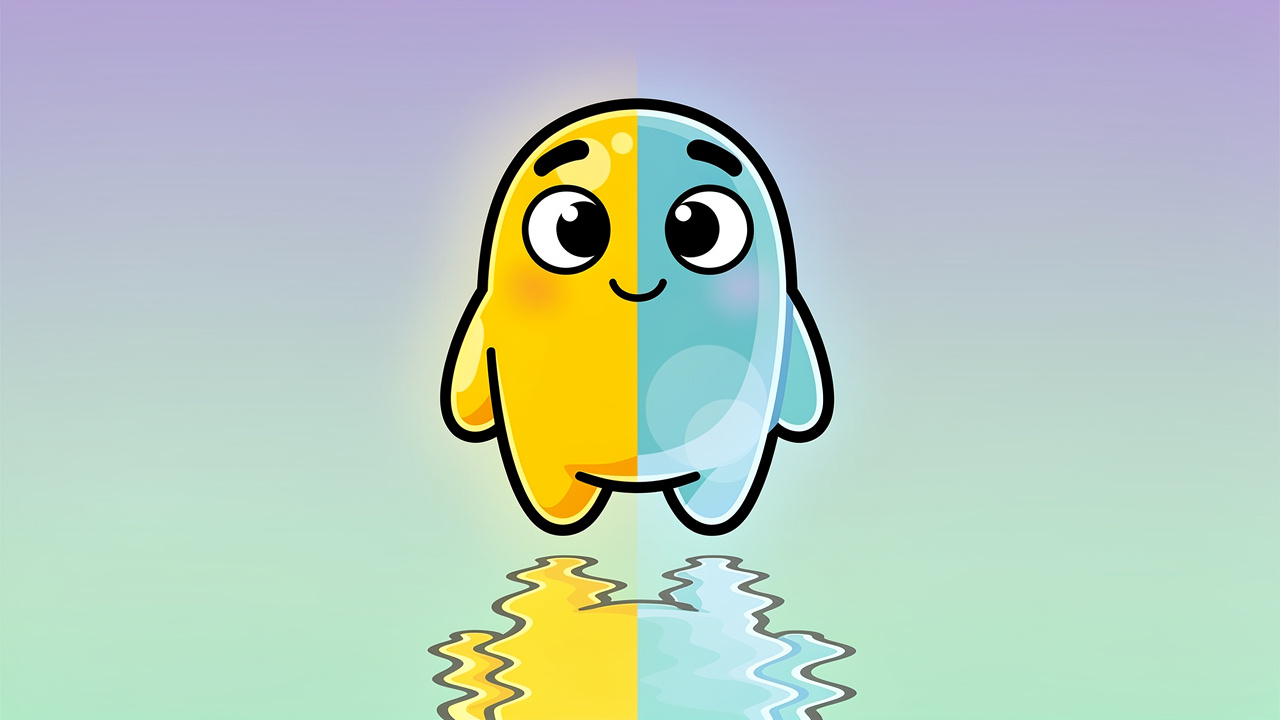 Cartoon showing split self representing depersonalisation and derealisation
