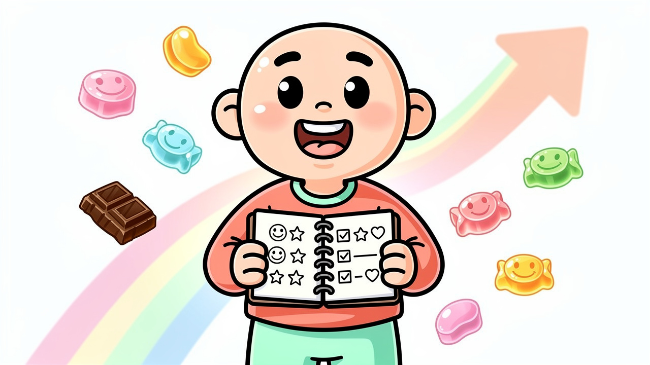 Cartoon character tracking cannabis edible doses gradually and safely