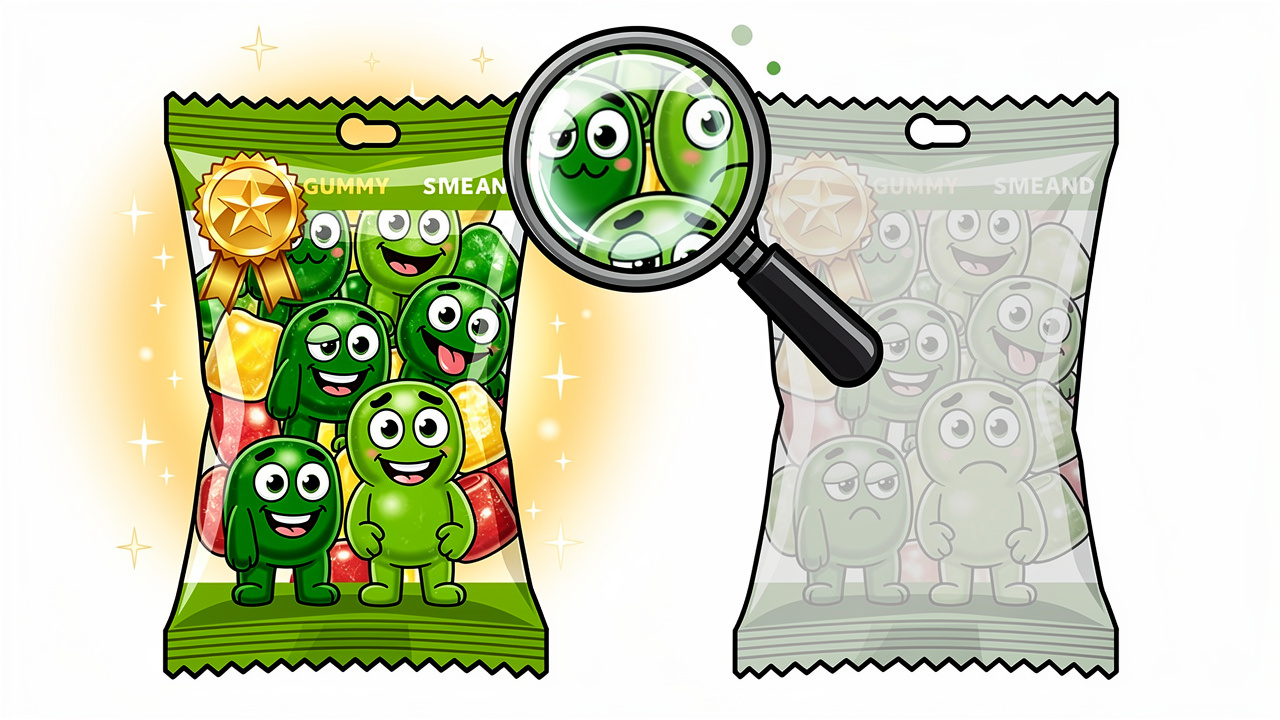 Cartoon comparing quality lab-tested edibles versus unreliable products