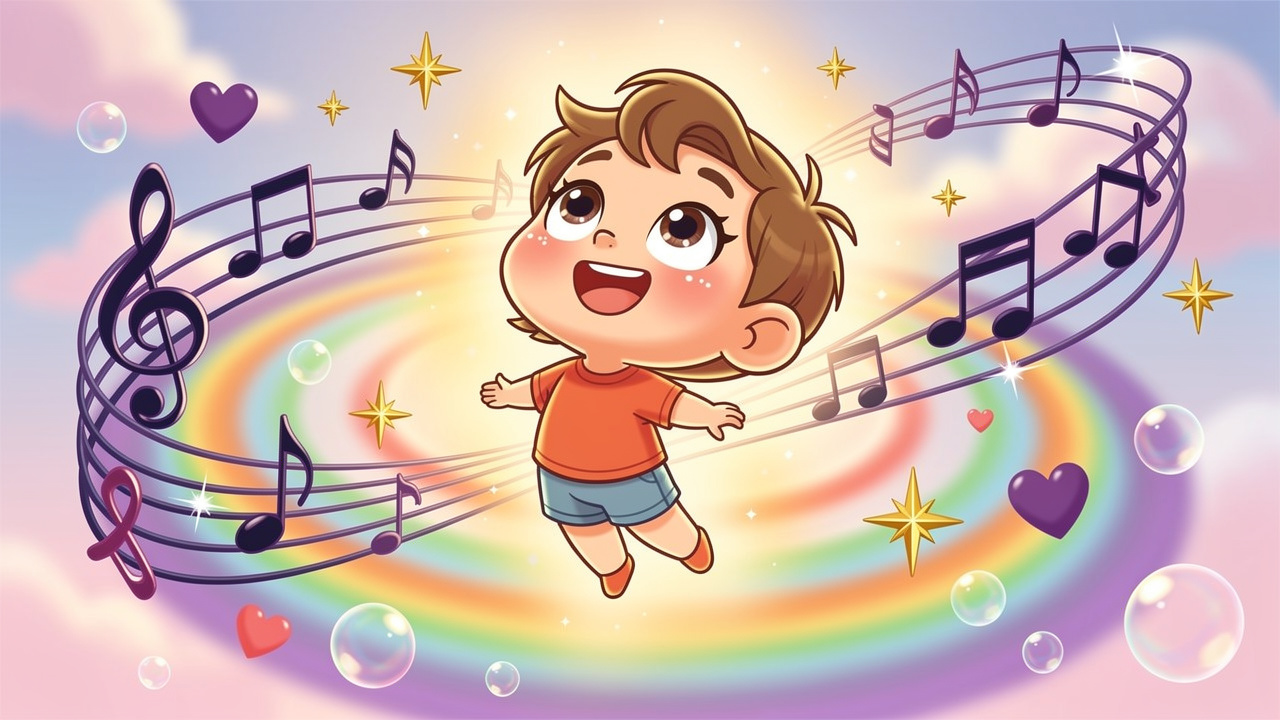Cartoon character feeling euphoric and happy during cannabis high