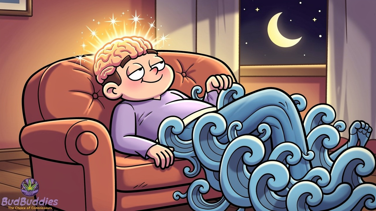 Cartoon showing relaxing effects progression of Forbidden Fruit