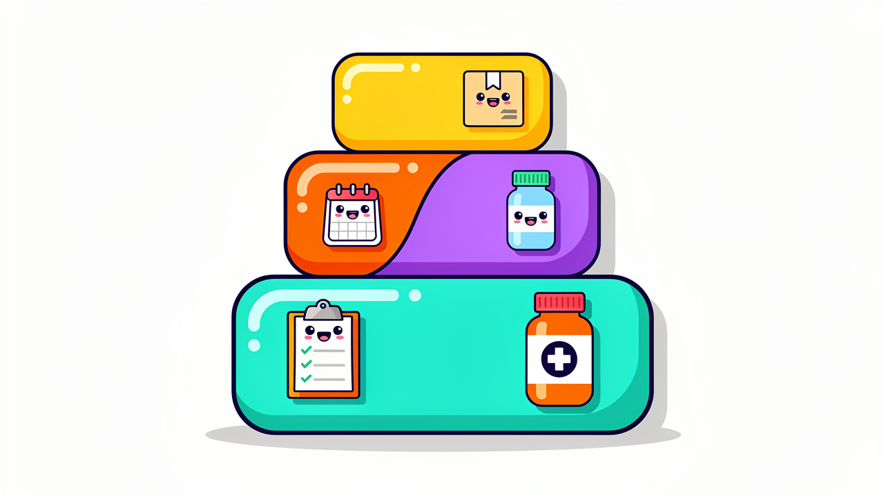 Cartoon showing four cost layers of a medical prescription