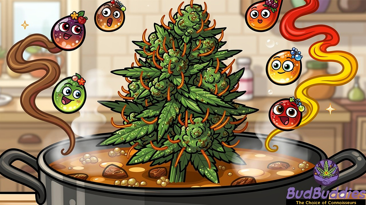 Cartoon depiction of Gumbo strain aroma and terpene layers
