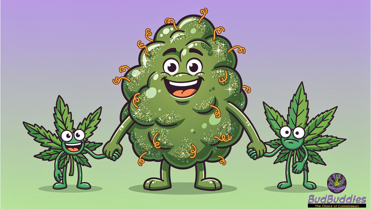 Cartoon hybrid character representing balanced Gumbo strain genetics
