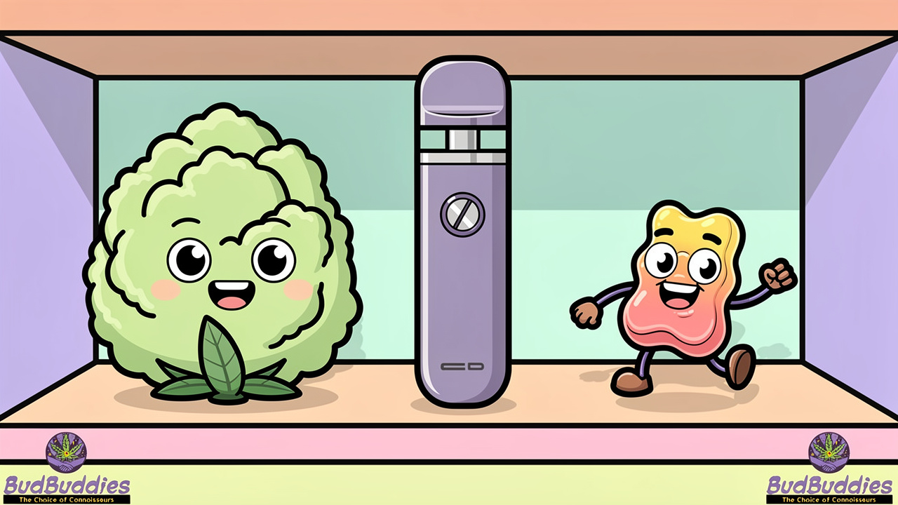 Cartoon flower, vape and edible characters for Horchata strain