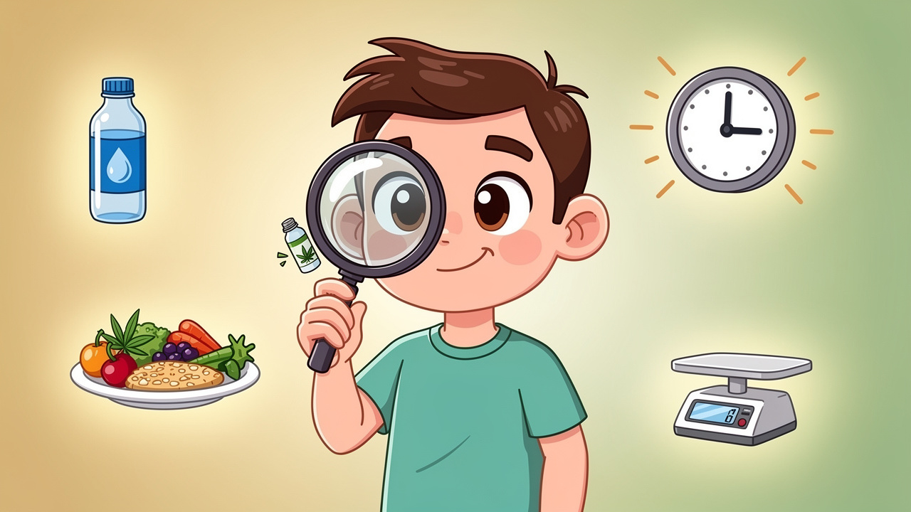 Cartoon character carefully preparing for a safe cannabis session