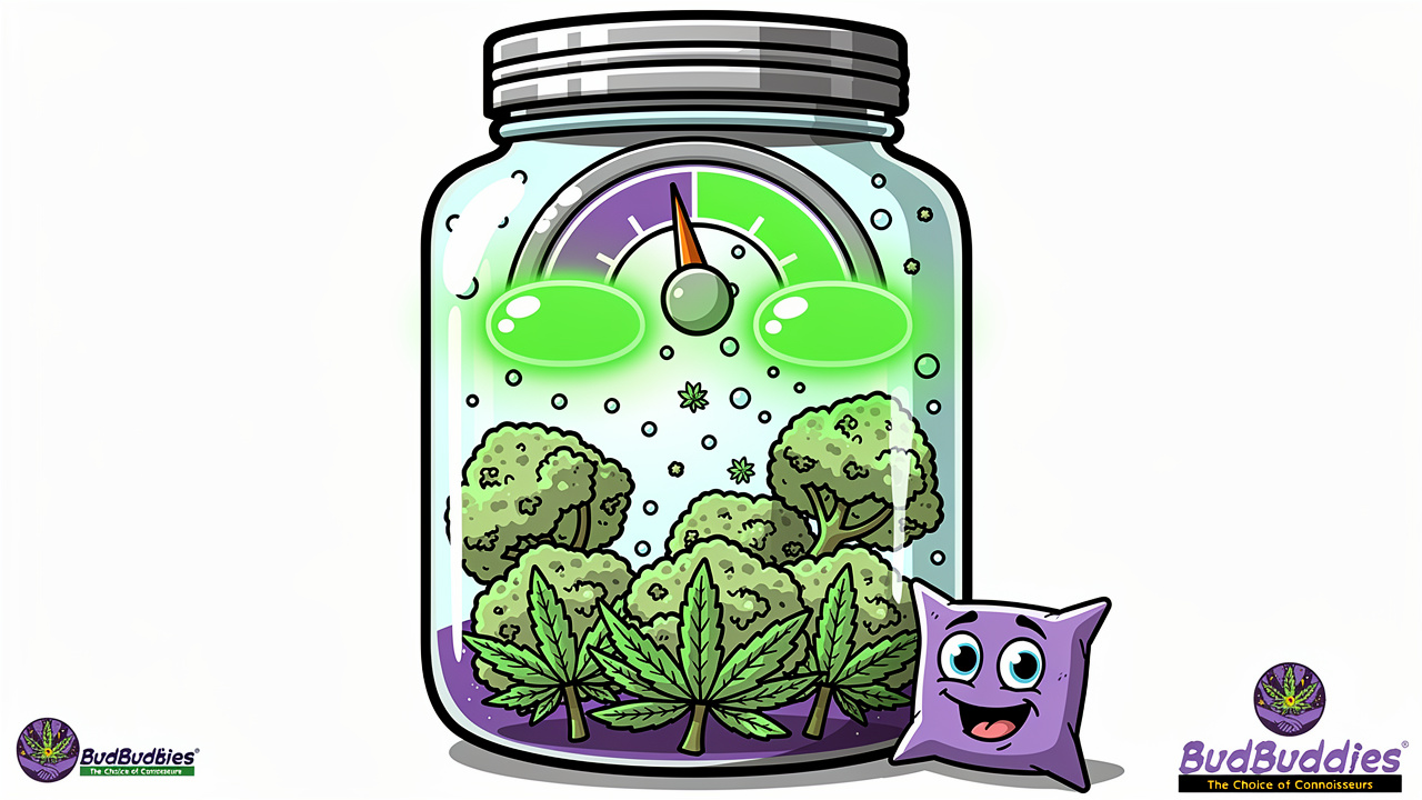 Cartoon jar showing ideal humidity dial reading