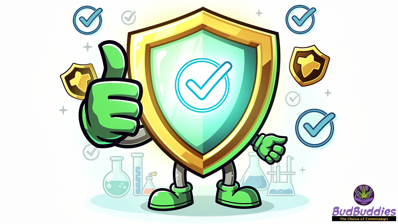 Cartoon illustration emphasising lab testing and product verification