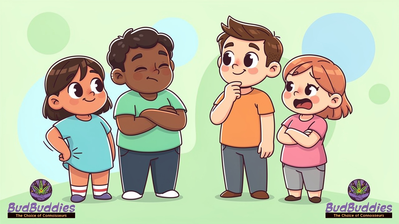 Cartoon characters representing patients eligible for medical cannabis