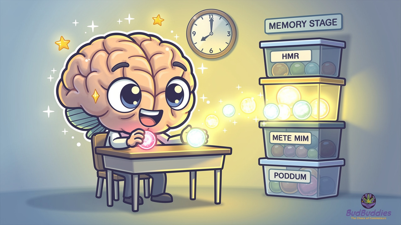Cartoon brain sorting memories during consolidation process