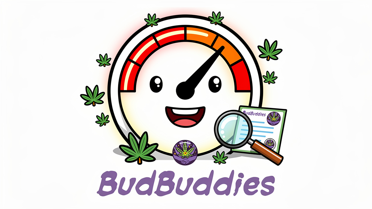 Cartoon potency gauge illustrating OG Kush THC strength