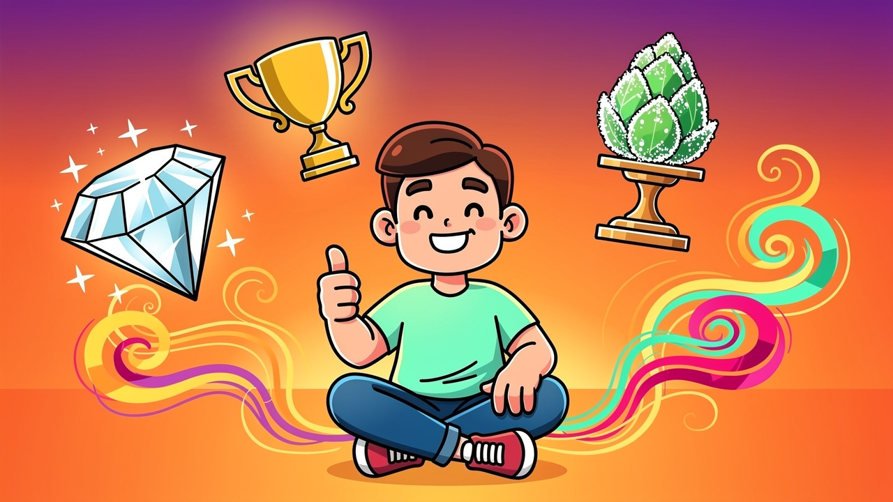Cartoon character celebrating the premium standard of piff cannabis